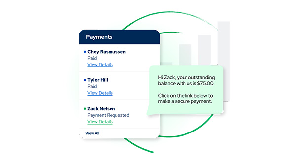 Dental Intelligence Engagement payments screen on mobile device